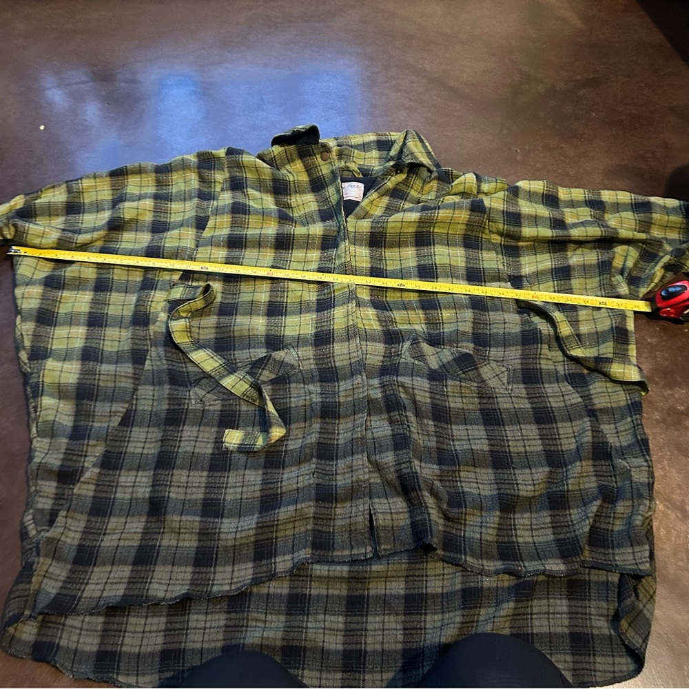 We the free- you wish over sized ombré kaftan flannel shirt jacket size xs - Picture 14 of 15